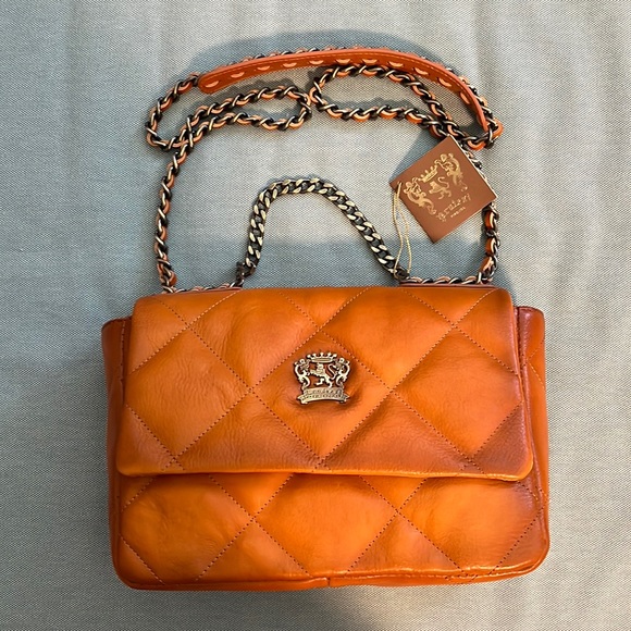 PRATESI Quilted Leather Chain Crossbody Handbag Purse MADE IN ITALY *NWT* - Picture 2 of 13